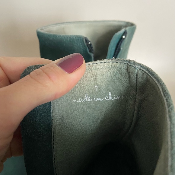 Charlotte Stone Emerald Suede Heeled Boots - Picture 9 of 10